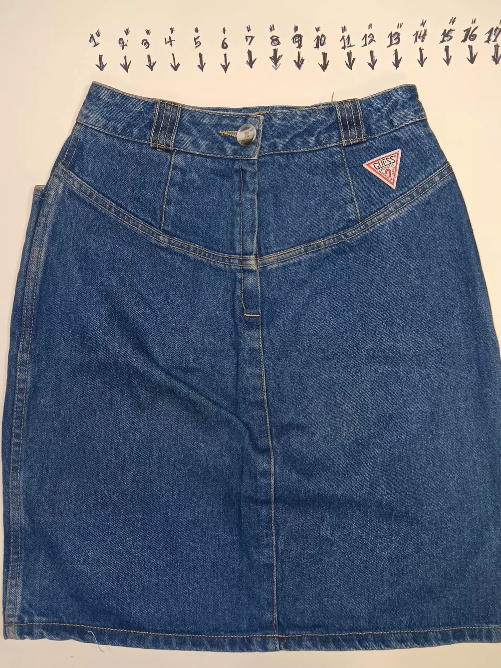 GUESS Vintage Dark Blue Denim Skirt - Classic High-Waist Style